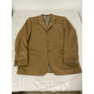 Bert Pulitzer Men Supra Suede Blazer Sport Jacket Size 46L Brown
